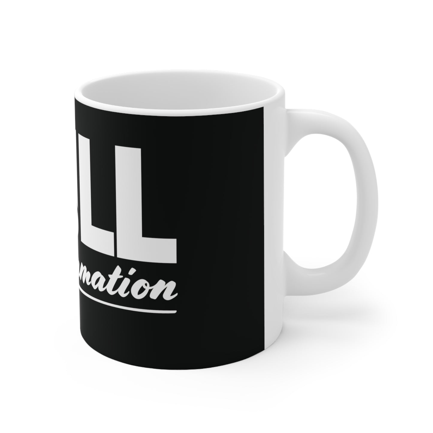 "Will and the Exclamation" Ceramic Mug 11oz (Black/White)