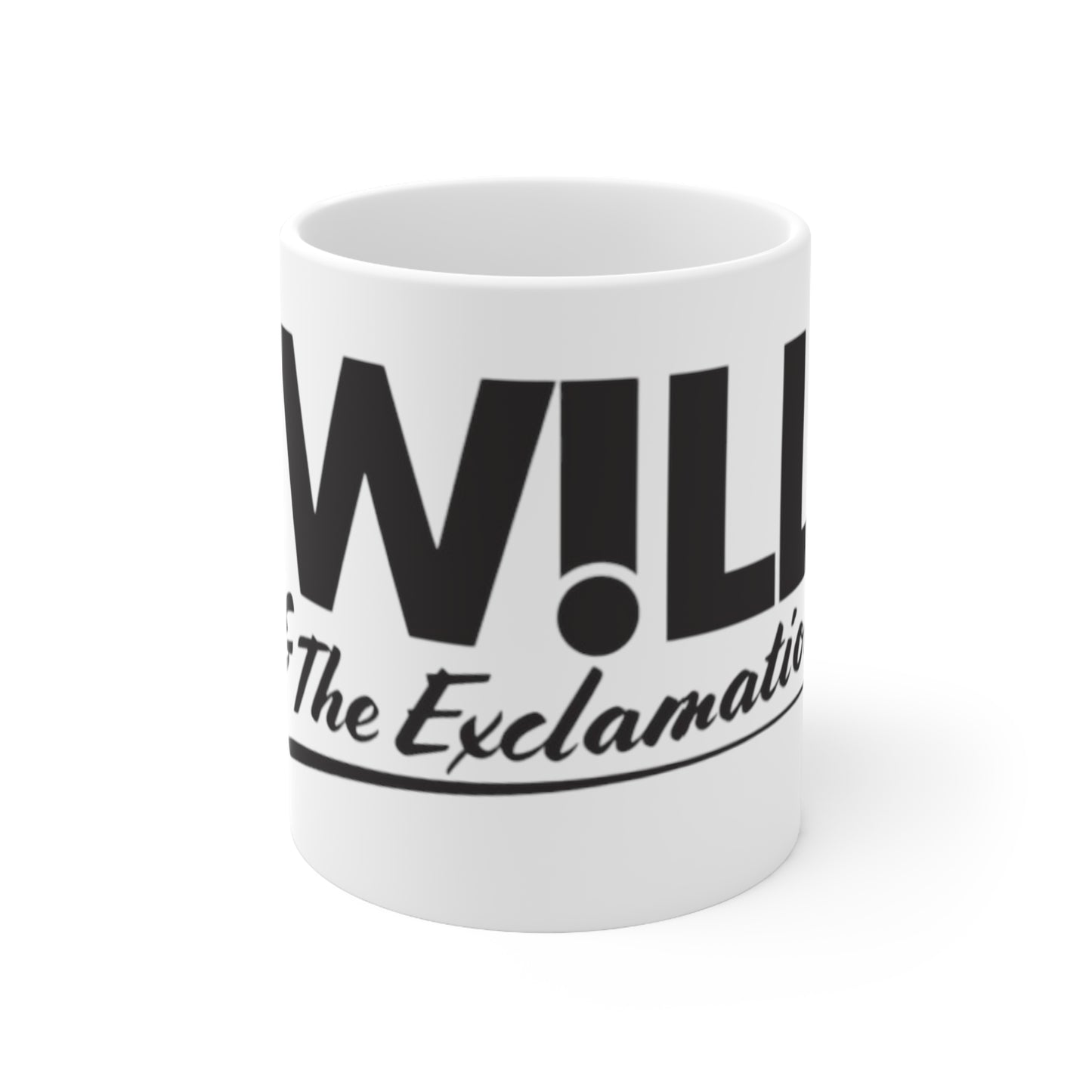 "Will and the Exclamation" Ceramic Mug 11oz (White/Black)