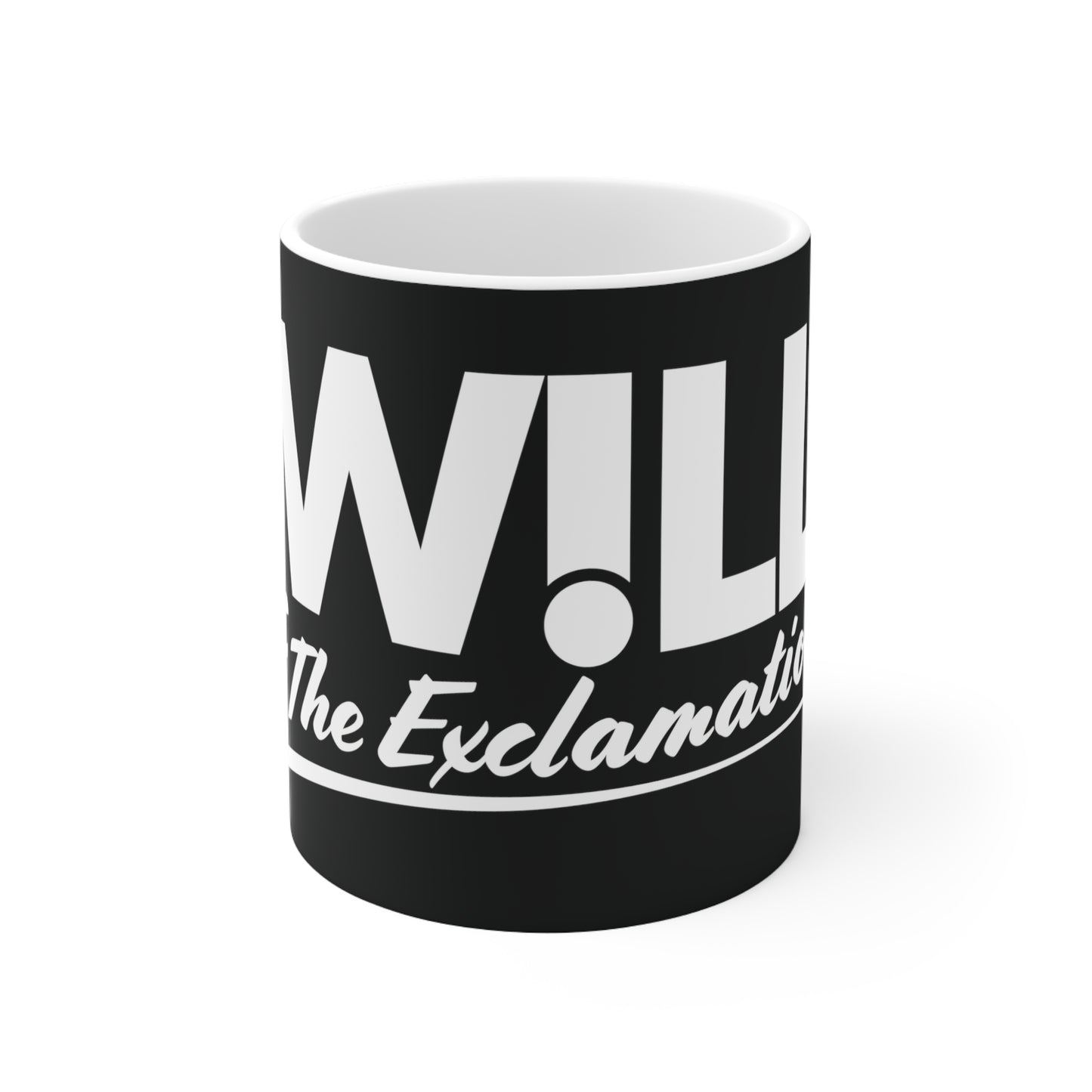 "Will and the Exclamation" Ceramic Mug 11oz (Black/White)